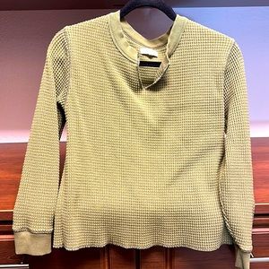 Madewell waffle split-neck long-sleeve tee